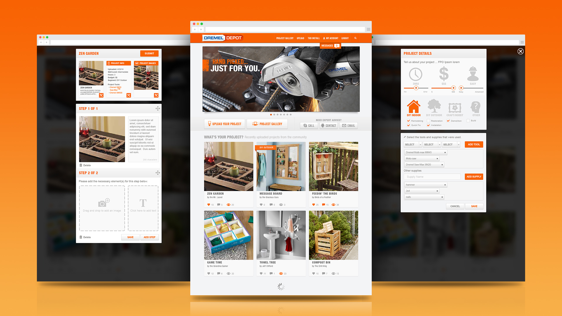 DremelDepot Home Page Project Detail Pages